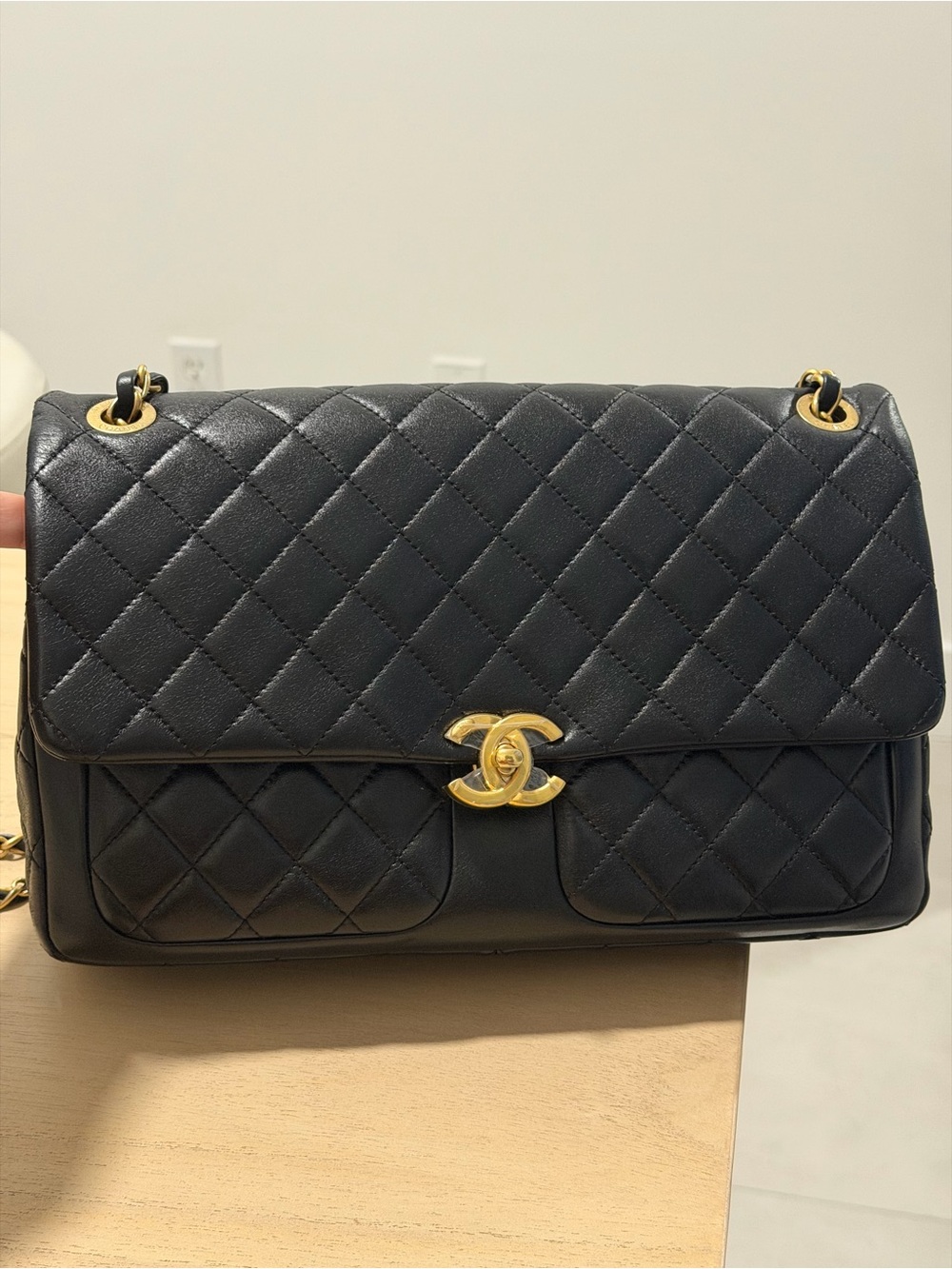 CHANEL Black Daily Friend Flap with Gold Hardware